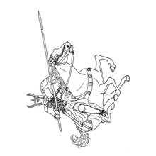 Dessin à colorier: Chevalier (Personnages fantastiques et d'aventure) #86908 - Coloriages à Imprimer Gratuits