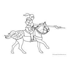 Dessin à colorier: Chevalier (Personnages fantastiques et d'aventure) #86909 - Coloriages à Imprimer Gratuits