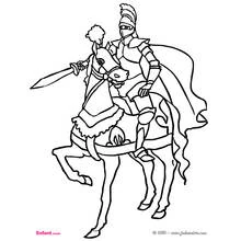 Dessin à colorier: Chevalier (Personnages fantastiques et d'aventure) #86912 - Coloriages à Imprimer Gratuits