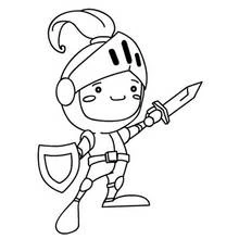 Dessin à colorier: Chevalier (Personnages fantastiques et d'aventure) #86914 - Coloriages à Imprimer Gratuits