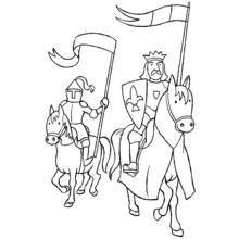 Dessin à colorier: Chevalier (Personnages fantastiques et d'aventure) #86918 - Coloriages à Imprimer Gratuits