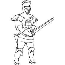Dessin à colorier: Chevalier (Personnages fantastiques et d'aventure) #86919 - Coloriages à Imprimer Gratuits