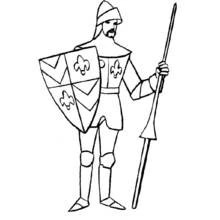 Dessin à colorier: Chevalier (Personnages fantastiques et d'aventure) #86922 - Coloriages à Imprimer Gratuits