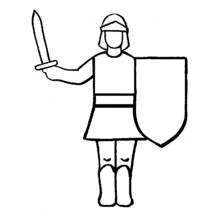 Dessin à colorier: Chevalier (Personnages fantastiques et d'aventure) #86924 - Coloriages à Imprimer Gratuits