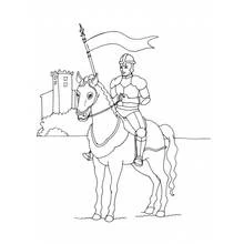 Dessin à colorier: Chevalier (Personnages fantastiques et d'aventure) #86925 - Coloriages à Imprimer Gratuits