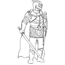 Dessin à colorier: Chevalier (Personnages fantastiques et d'aventure) #86927 - Coloriages à Imprimer Gratuits