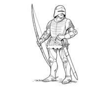 Dessin à colorier: Chevalier (Personnages fantastiques et d'aventure) #86930 - Coloriages à Imprimer Gratuits