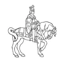 Dessin à colorier: Chevalier (Personnages fantastiques et d'aventure) #86931 - Coloriages à Imprimer Gratuits