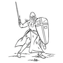 Dessin à colorier: Chevalier (Personnages fantastiques et d'aventure) #86937 - Coloriages à Imprimer Gratuits