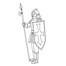 Dessin à colorier: Chevalier (Personnages fantastiques et d'aventure) #86940 - Coloriages à Imprimer Gratuits