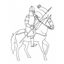 Dessin à colorier: Chevalier (Personnages fantastiques et d'aventure) #86958 - Coloriages à Imprimer Gratuits