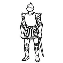 Dessin à colorier: Chevalier (Personnages fantastiques et d'aventure) #86959 - Coloriages à Imprimer Gratuits