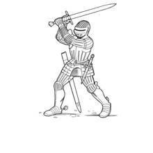Dessin à colorier: Chevalier (Personnages fantastiques et d'aventure) #86960 - Coloriages à Imprimer Gratuits