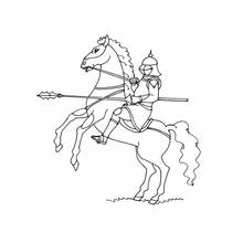 Dessin à colorier: Chevalier (Personnages fantastiques et d'aventure) #86969 - Coloriages à Imprimer Gratuits