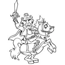 Dessin à colorier: Chevalier (Personnages fantastiques et d'aventure) #86971 - Coloriages à Imprimer Gratuits