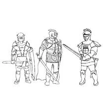 Dessin à colorier: Chevalier (Personnages fantastiques et d'aventure) #86974 - Coloriages à Imprimer Gratuits