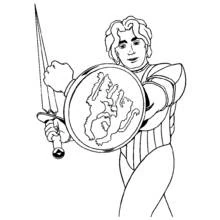 Dessin à colorier: Chevalier (Personnages fantastiques et d'aventure) #86984 - Coloriages à Imprimer Gratuits