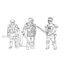 Dessin à colorier: Chevalier (Personnages fantastiques et d'aventure) #86997 - Coloriages à Imprimer Gratuits