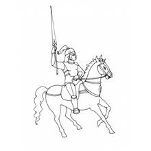 Dessin à colorier: Chevalier (Personnages fantastiques et d'aventure) #87018 - Coloriages à Imprimer Gratuits