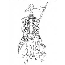 Dessin à colorier: Chevalier (Personnages fantastiques et d'aventure) #87021 - Coloriages à Imprimer Gratuits