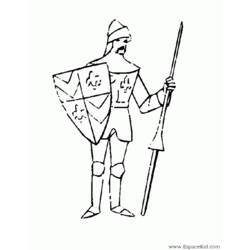 Dessin à colorier: Chevalier (Personnages fantastiques et d'aventure) #87022 - Coloriages à Imprimer Gratuits