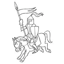 Dessin à colorier: Chevalier (Personnages fantastiques et d'aventure) #87024 - Coloriages à Imprimer Gratuits