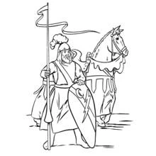 Dessin à colorier: Chevalier (Personnages fantastiques et d'aventure) #87026 - Coloriages à Imprimer Gratuits