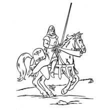 Dessin à colorier: Chevalier (Personnages fantastiques et d'aventure) #87028 - Coloriages à Imprimer Gratuits