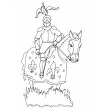 Dessin à colorier: Chevalier (Personnages fantastiques et d'aventure) #87029 - Coloriages à Imprimer Gratuits