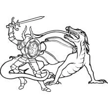 Dessin à colorier: Chevalier (Personnages fantastiques et d'aventure) #87034 - Coloriages à Imprimer Gratuits