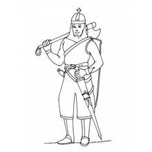 Dessin à colorier: Chevalier (Personnages fantastiques et d'aventure) #87035 - Coloriages à Imprimer Gratuits
