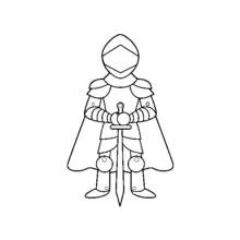Dessin à colorier: Chevalier (Personnages fantastiques et d'aventure) #87036 - Coloriages à Imprimer Gratuits