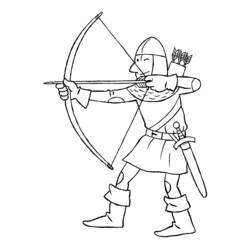 Dessin à colorier: Chevalier (Personnages fantastiques et d'aventure) #87037 - Coloriages à Imprimer Gratuits