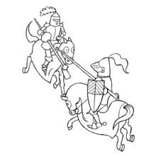 Dessin à colorier: Chevalier (Personnages fantastiques et d'aventure) #87039 - Coloriages à Imprimer Gratuits