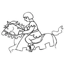 Dessin à colorier: Chevalier (Personnages fantastiques et d'aventure) #87045 - Coloriages à Imprimer Gratuits