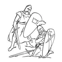 Dessin à colorier: Chevalier (Personnages fantastiques et d'aventure) #87047 - Coloriages à Imprimer Gratuits