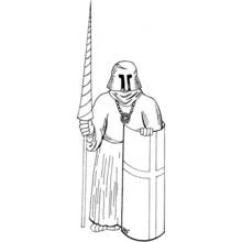 Dessin à colorier: Chevalier (Personnages fantastiques et d'aventure) #87054 - Coloriages à Imprimer Gratuits