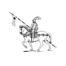 Dessin à colorier: Chevalier (Personnages fantastiques et d'aventure) #87061 - Coloriages à Imprimer Gratuits