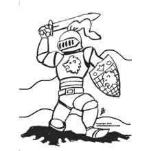 Dessin à colorier: Chevalier (Personnages fantastiques et d'aventure) #87065 - Coloriages à Imprimer Gratuits