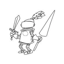 Dessin à colorier: Chevalier (Personnages fantastiques et d'aventure) #87126 - Coloriages à Imprimer Gratuits