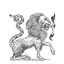 Dessin à colorier: Chimère (Personnages fantastiques et d'aventure) #149077 - Coloriages à Imprimer Gratuits