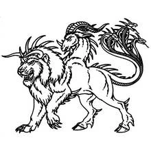 Dessin à colorier: Chimère (Personnages fantastiques et d'aventure) #149093 - Coloriages à Imprimer Gratuits