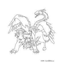 Dessin à colorier: Chimère (Personnages fantastiques et d'aventure) #149313 - Coloriages à Imprimer Gratuits