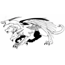 Dessin à colorier: Chimère (Personnages fantastiques et d'aventure) #149314 - Coloriages à Imprimer Gratuits