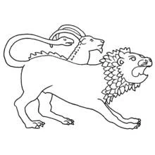 Dessin à colorier: Chimère (Personnages fantastiques et d'aventure) #149315 - Coloriages à Imprimer Gratuits