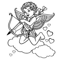 Dessin à colorier: Cupidon (Personnages fantastiques et d'aventure) #196289 - Coloriages à Imprimer Gratuits