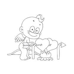 Dessin à colorier: Cupidon (Personnages fantastiques et d'aventure) #196295 - Coloriages à Imprimer Gratuits
