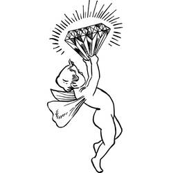 Dessin à colorier: Cupidon (Personnages fantastiques et d'aventure) #196299 - Coloriages à Imprimer Gratuits