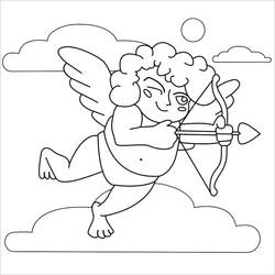 Dessin à colorier: Cupidon (Personnages fantastiques et d'aventure) #196311 - Coloriages à Imprimer Gratuits