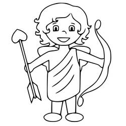 Dessin à colorier: Cupidon (Personnages fantastiques et d'aventure) #196312 - Coloriages à Imprimer Gratuits